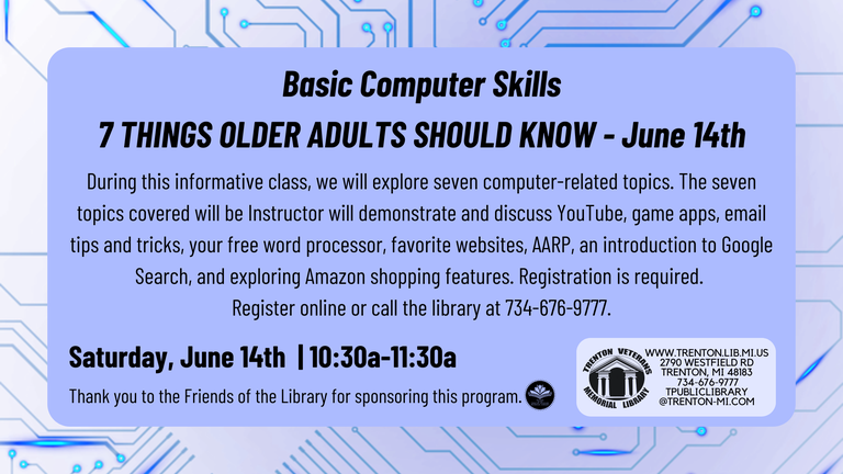 Flyer for Computer Class that links to registration