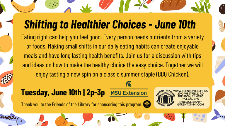 Flyer for Shifting to Healthier Choices Event that links to registration