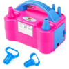 Pink and blue balloon pump with attachments