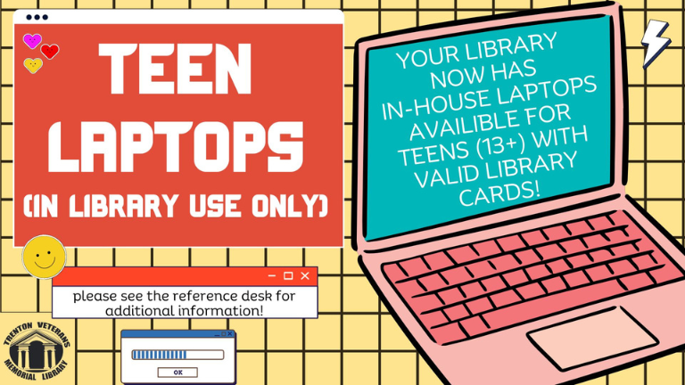 Teen Laptops now available for in-library use