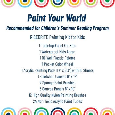 Paint Your World Raffle Basket Lists basket contents including easel and paint supplies