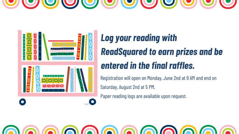 READSquared Login Colorful cart of books that links to the READSquared login