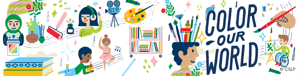 A colorful banner that links to the Teen Summer Reading Program sign up page