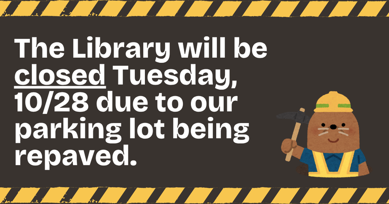 The Library will be closed Thrusday 1028.png